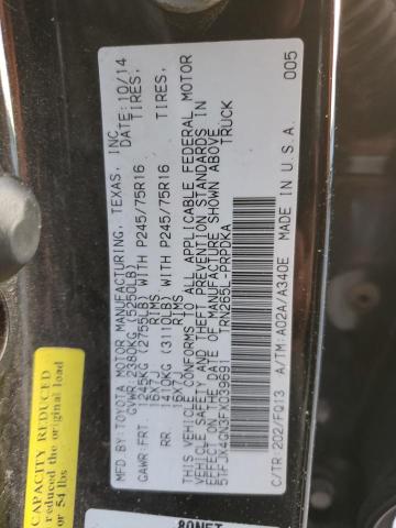 5TFJX4GN3FX039691 - 2015 TOYOTA TACOMA DOUBLE CAB PRERUNNER BLACK photo 12