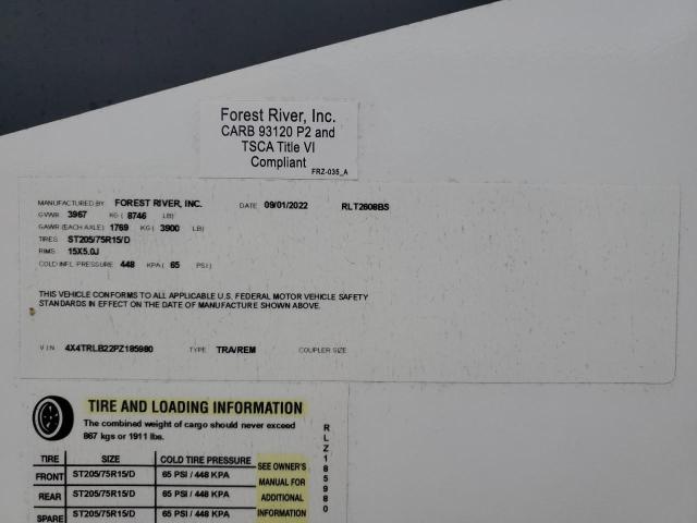 4X4TRLB22PZ185980 - 2023 FORR ROCKWOOD TWO TONE photo 10