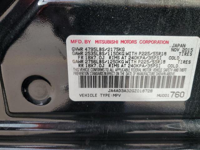 JA4AD3A32GZ018728 - 2016 MITSUBISHI OUTLANDER SE BLACK photo 13