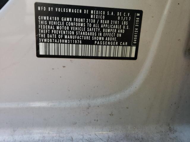 3VWDB7AJ9HM311976 - 2017 VOLKSWAGEN JETTA SE 银色 照片 13