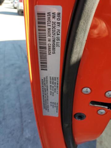 2C3CDZFJ7MH568015 - 2021 DODGE CHALLENGER R/T SCAT PACK ORANGE photo 13