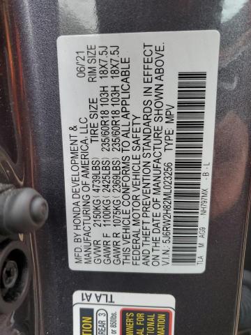 5J6RW2H82ML023256 - 2021 HONDA CR-V EXL GRAY photo 13