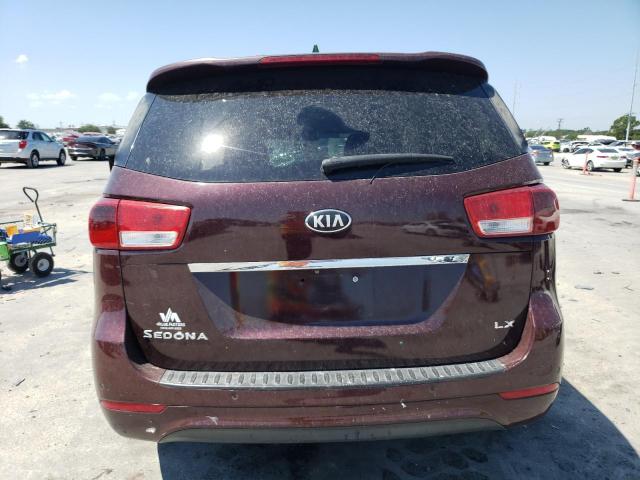 KNDMB5C1XG6082761 - 2016 KIA SEDONA LX BURGUNDY photo 6