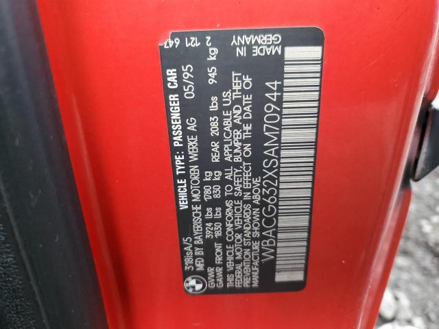 WBACG632XSAM70944 - 1995 BMW 318 TI AUTOMATIC RED photo 12