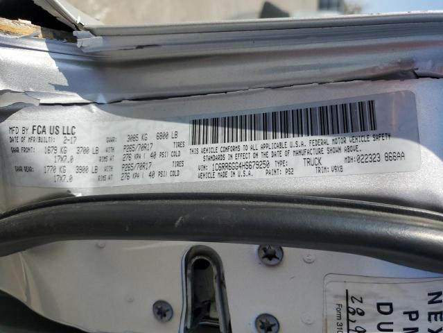 1C6RR6GG4HS679250 - 2017 RAM 1500 SLT SILVER photo 12