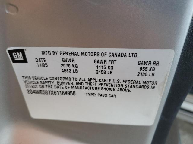 2G4WE587X61184950 - 2006 BUICK LACROSSE CXS 银色 照片 12