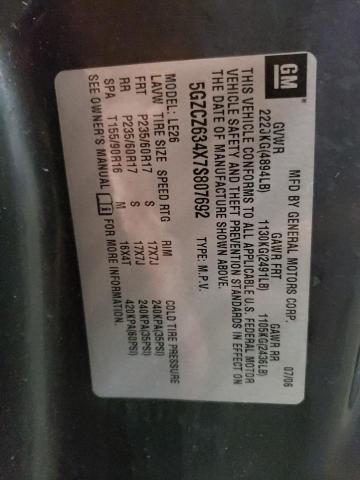 5GZCZ634X7S807692 - 2007 SATURN VUE GRAY photo 12