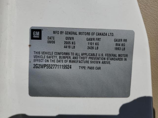 2G2WP552771119924 - 2007 PONTIAC GRAND PRIX 白色 照片 12