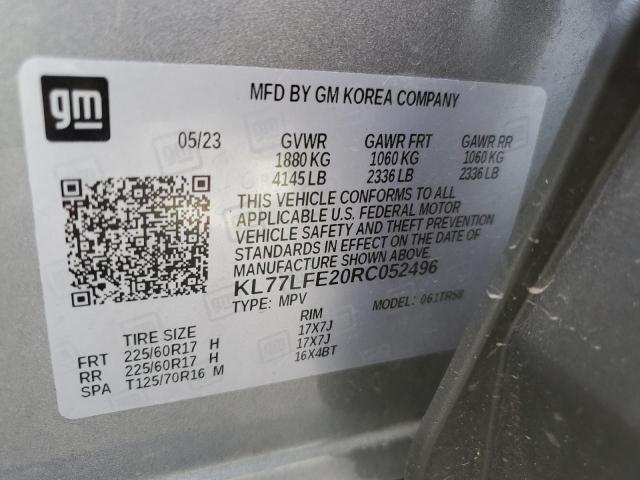 KL77LFE20RC052496 - 2024 CHEVROLET TRAX LS GRAY photo 14