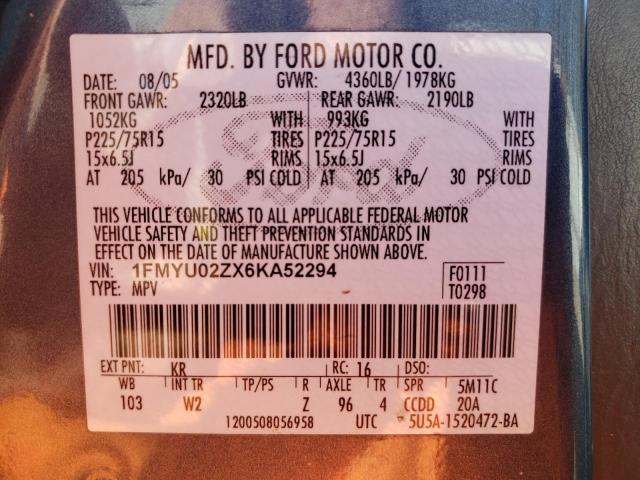 1FMYU02ZX6KA52294 - 2006 FORD ESCAPE XLS BLUE photo 13