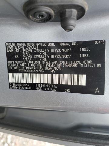 5TDYK3DCXGS747857 - 2016 TOYOTA SIENNA XLE SILVER photo 13