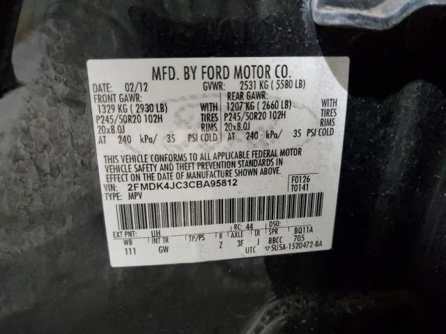 2FMDK4JC3CBA95812 - 2012 FORD EDGE SEL GRAY photo 13