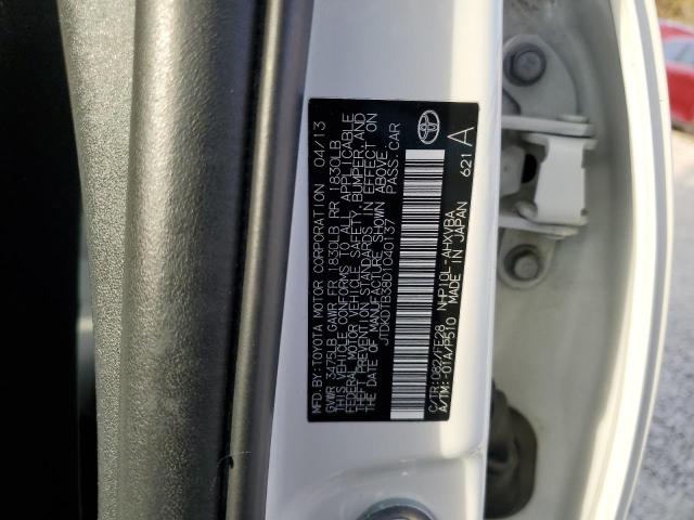 JTDKDTB38D1040137 - 2013 TOYOTA PRIUS C WHITE photo 12