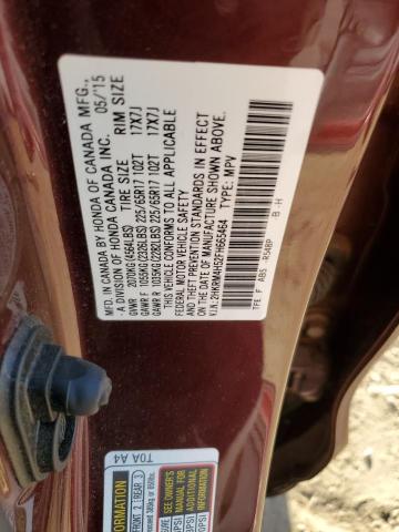 2HKRM4H52FH665464 - 2015 HONDA CR-V EX წითელი ფოტო 13