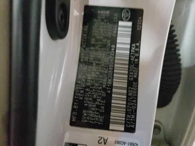 4T1BK3DB8BU423349 - 2011 TOYOTA AVALON BASE 白色 照片 12