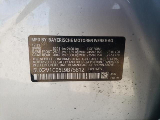 5UX2V1C05L9B75812 - 2020 BMW X4 XDRIVE30I SILVER photo 12