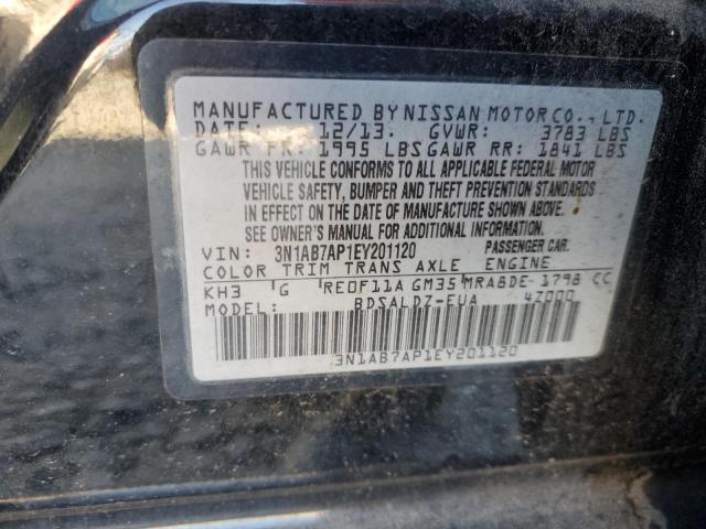 3N1AB7AP1EY201120 - 2014 NISSAN SENTRA S BLACK photo 12