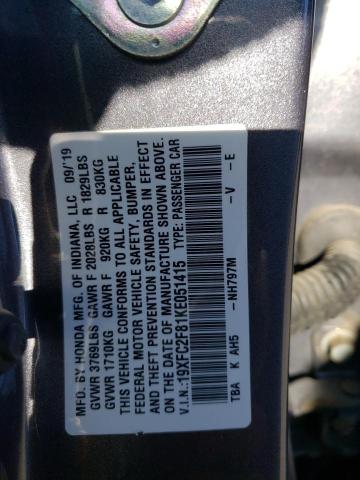 19XFC2F81KE051415 - 2019 HONDA CIVIC SPORT 灰色 照片 12