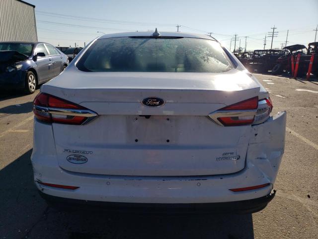 3FA6P0LU1KR205422 - 2019 FORD FUSION SE WHITE photo 6