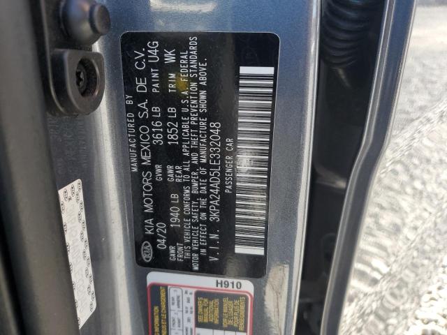 3KPA24AD5LE332048 - 2020 KIA RIO LX GRAY photo 12