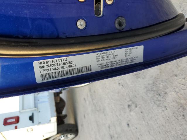 2C3CDZFJ7LH250507 - 2020 DODGE CHALLENGER R/T SCAT PACK BLUE photo 12