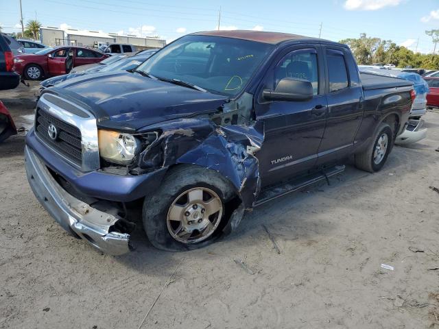 5TBRT54137S450837 - 2007 TOYOTA TUNDRA DOUBLE CAB SR5 BLUE photo 1