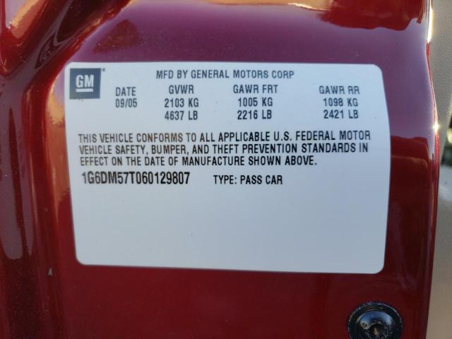 1G6DM57T060129807 - 2006 CADILLAC CTS RED photo 12