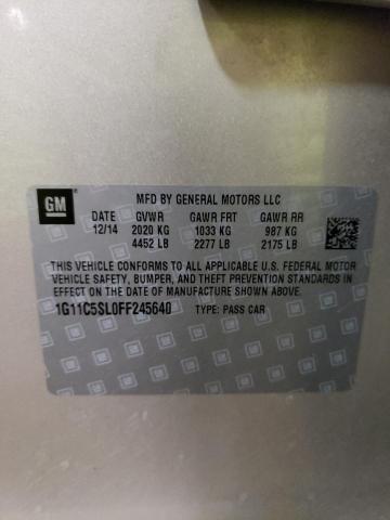 1G11C5SL0FF245640 - 2015 CHEVROLET MALIBU 1LT 米色 照片 12