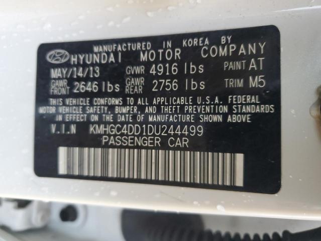 KMHGC4DD1DU244499 - 2013 HYUNDAI GENESIS 3.8L WHITE photo 12