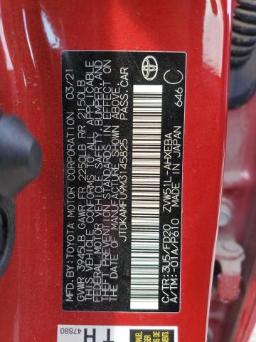 JTDKAMFU9M3145825 - 2021 TOYOTA PRIUS SPECIAL EDITION RED photo 12
