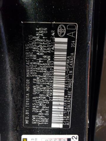 2T1KR32E65C507913 - 2005 TOYOTA COROLLA MA XR BLACK photo 13