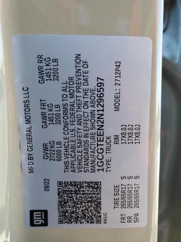 1GCGTEEN2N1296597 - 2022 CHEVROLET COLORADO ZR2 TAN photo 12