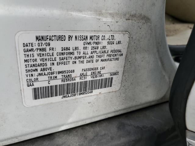 JNKAJ09F19M952048 - 2009 INFINITI EX35 BASE WHITE photo 13