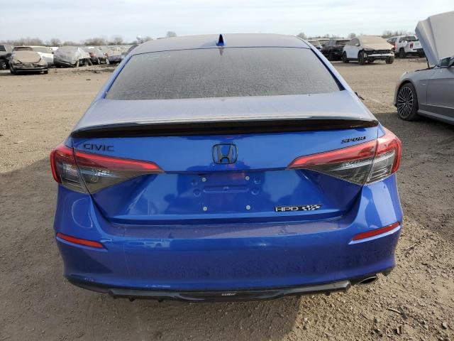 2HGFE2F59NH605522 - 2022 HONDA CIVIC SPORT BLUE photo 6