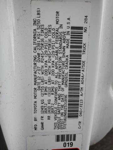 5TETU62N58Z531896 - 2008 TOYOTA TACOMA PRERUNNER ACCESS CAB WHITE photo 12