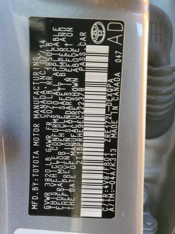 2T1BPRHE9EC222378 - 2014 TOYOTA COROLLA ECO SILVER photo 12