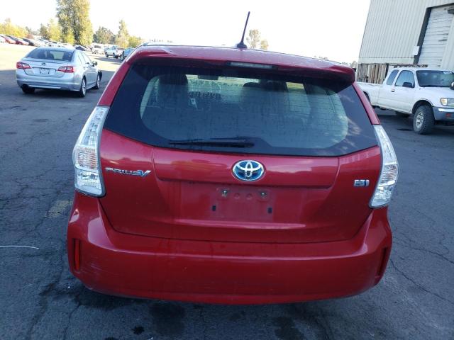 JTDZN3EU0EJ000393 - 2014 TOYOTA PRIUS V RED photo 6