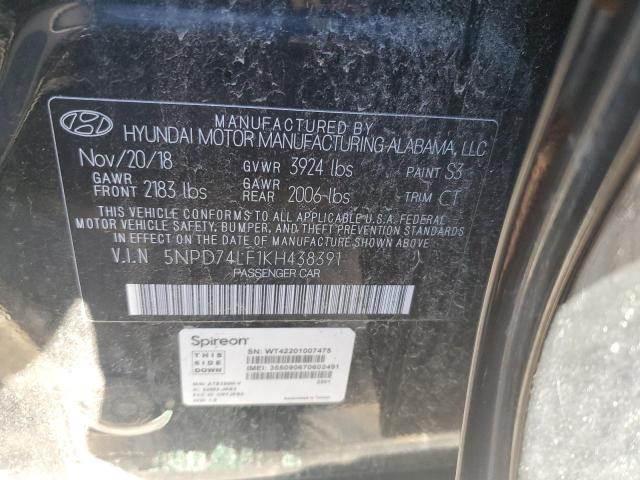 5NPD74LF1KH438391 - 2019 HYUNDAI ELANTRA SE BLACK photo 13