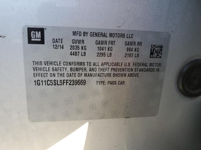 1G11C5SL5FF239669 - 2015 CHEVROLET MALIBU 1LT 银色 照片 12