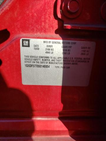 1G6DF577890146954 - 2009 CADILLAC CTS RED photo 12