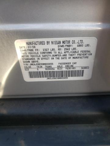 JNKAJ09E59M900655 - 2009 INFINITI EX35 BASE SILVER photo 13