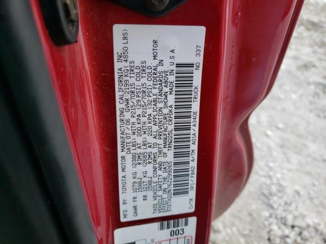 5TETX22N76Z299265 - 2006 TOYOTA TACOMA ACCESS CAB Марун фото 12