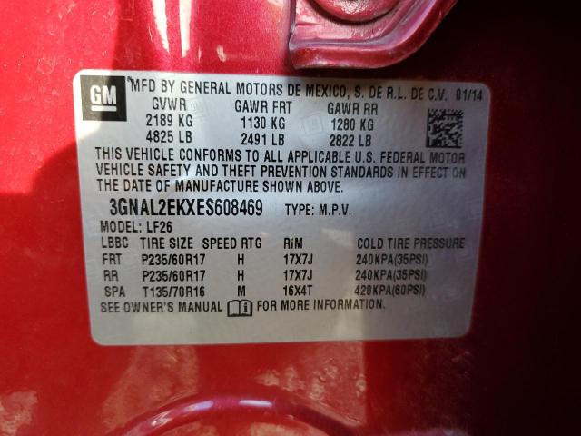 3GNAL2EKXES608469 - 2014 CHEVROLET CAPTIVA LS 红色 照片 13