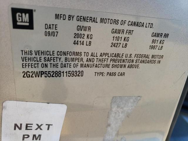 2G2WP552881159320 - 2008 PONTIAC GRAND PRIX 银色 照片 12