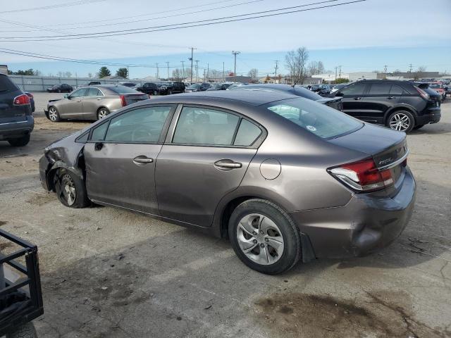 19XFB2F51DE066184 - 2013 HONDA CIVIC LX GRAY photo 2