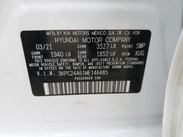 3KPC24A61ME146485 - 2021 HYUNDAI ACCENT SE WHITE photo 12