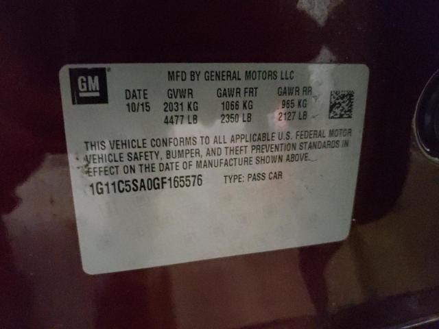 1G11C5SA0GF165576 - 2016 CHEVROLET MALIBU LIM LT Марун фото 12