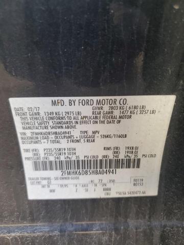 2FMHK6D85HBA04941 - 2017 FORD FLEX LIMITED GRAY photo 13