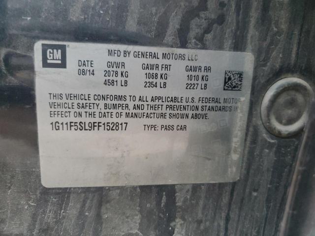 1G11F5SL9FF152817 - 2015 CHEVROLET MALIBU LTZ შავი ფოტო 12