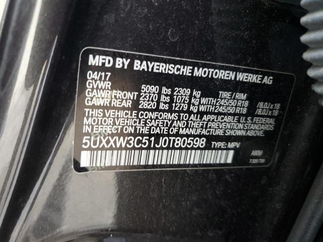 5UXXW3C51J0T80598 - 2018 BMW X4 XDRIVE28I GRAY photo 13